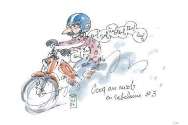 Un artiste de croq and mob s'est dessinée sur une mobylette